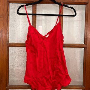 Aritzia Silk red cami